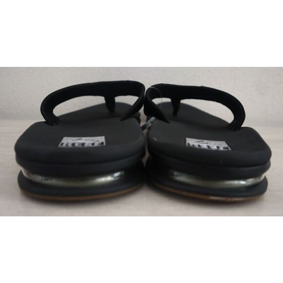 Reef Men's Sz 14 Black/Silver Fanning Flip-Flop Sandals w/Built-In Bottle Opener - Picture 3 of 15